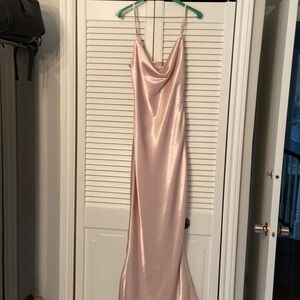 Elegant Pink Satin Wedding Dress